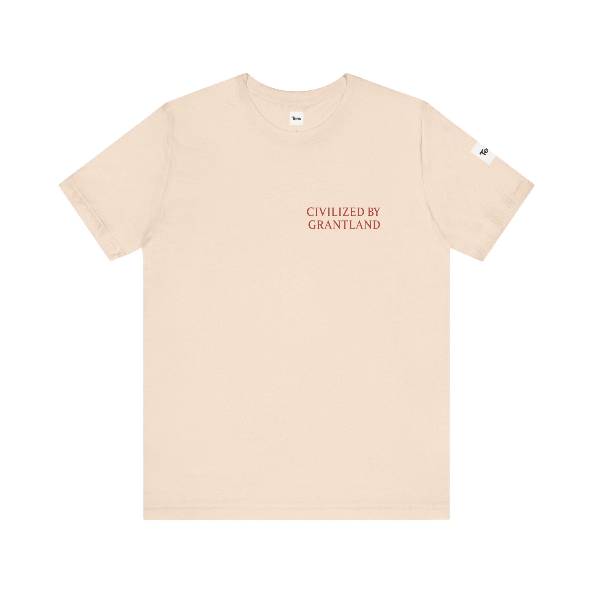 Civilized By Grantland T-Shirt – Minimal Serif Chest Print – Sports Media Inspired Tee