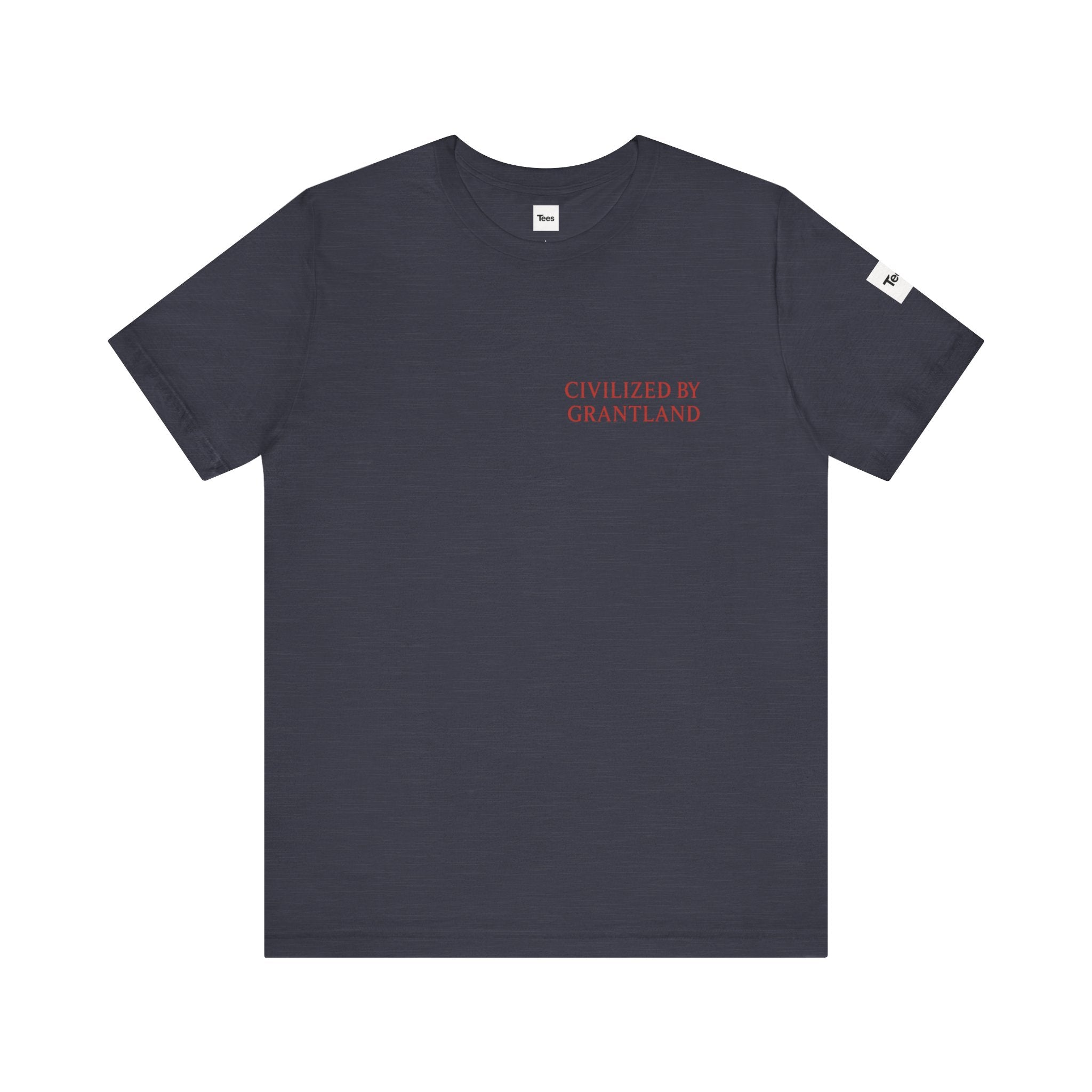 Civilized By Grantland T-Shirt – Minimal Serif Chest Print – Sports Media Inspired Tee