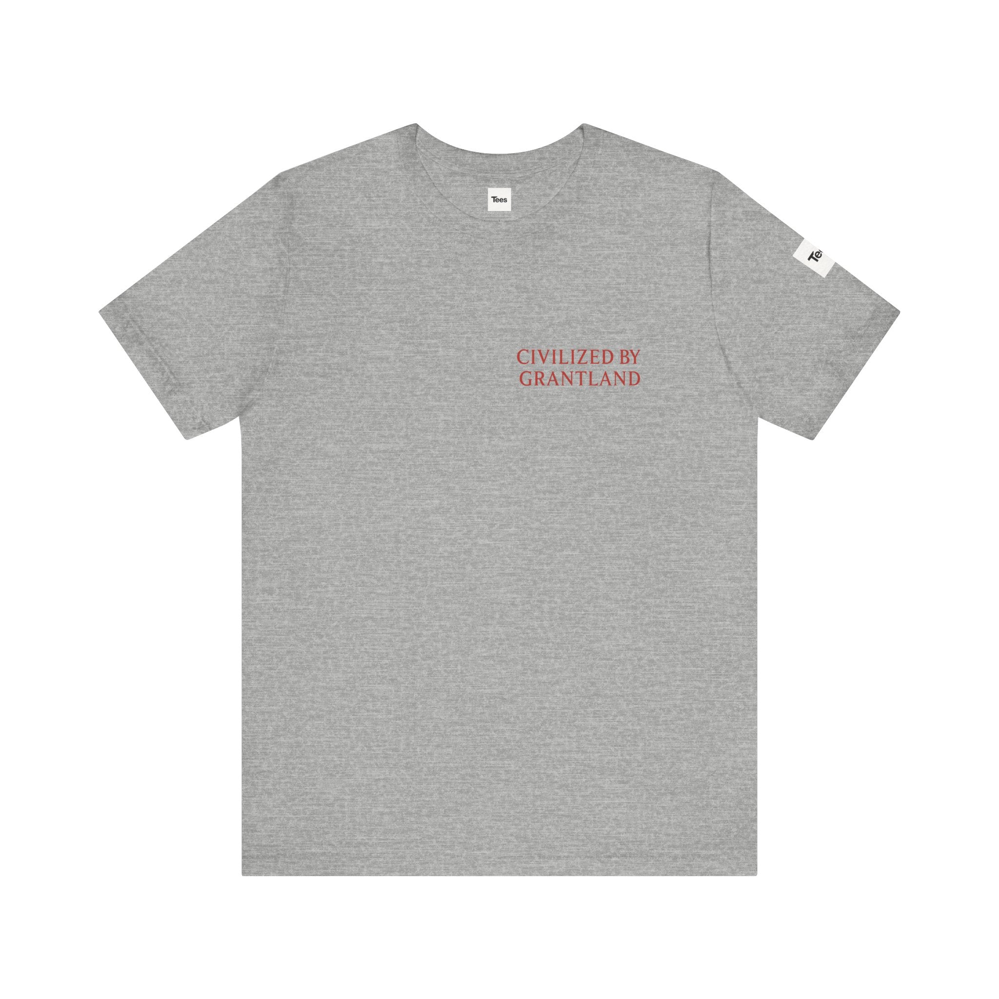 Civilized By Grantland T-Shirt – Minimal Serif Chest Print – Sports Media Inspired Tee
