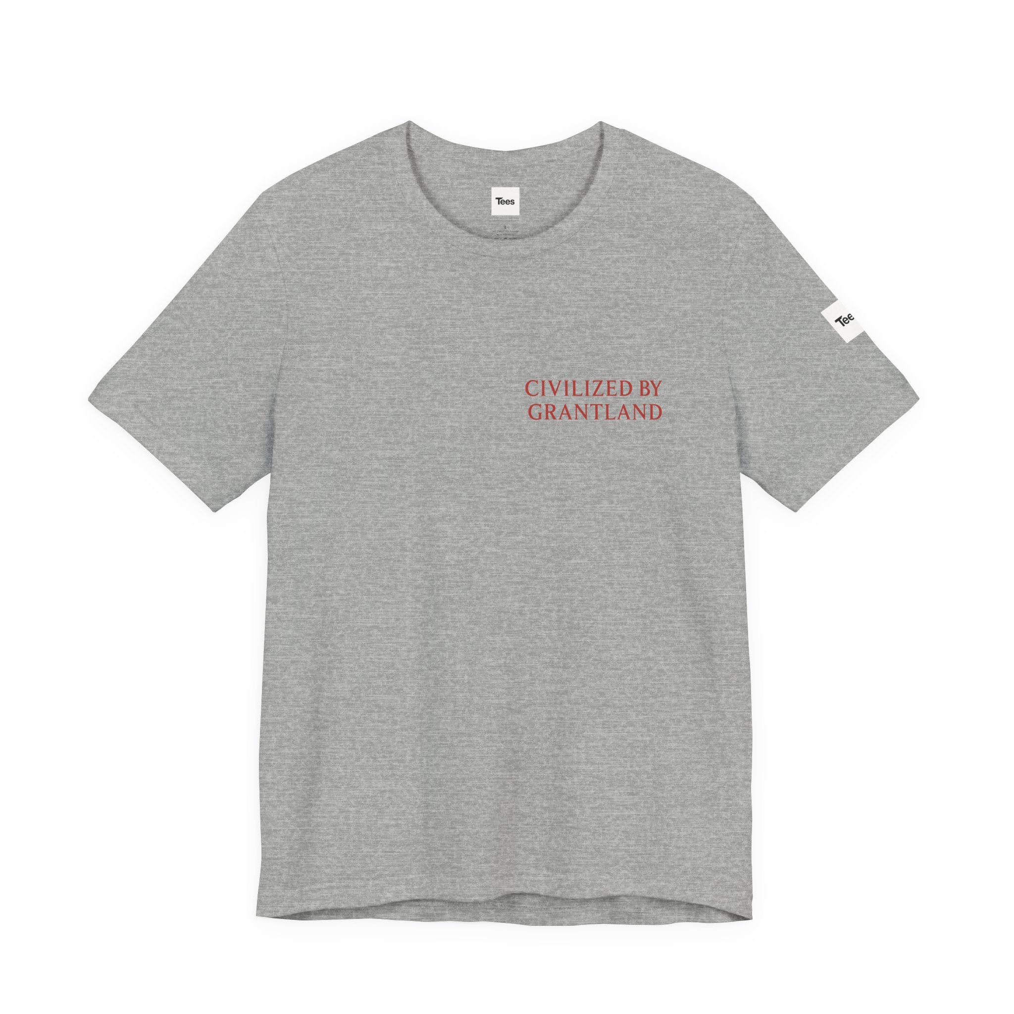 Civilized By Grantland T-Shirt – Minimal Serif Chest Print – Sports Media Inspired Tee